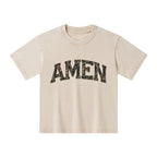 Amen Camouflage Christian Kid Washed T-Shirt