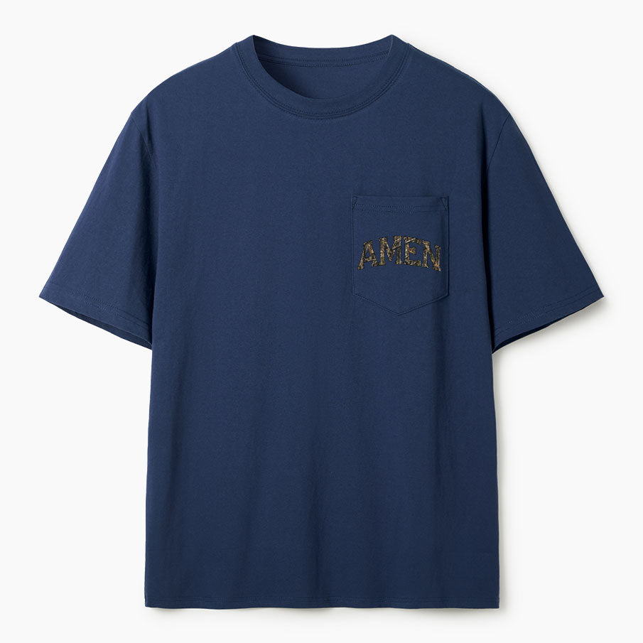 Amen Camouflage Christian Unisex Pocket T-Shirt