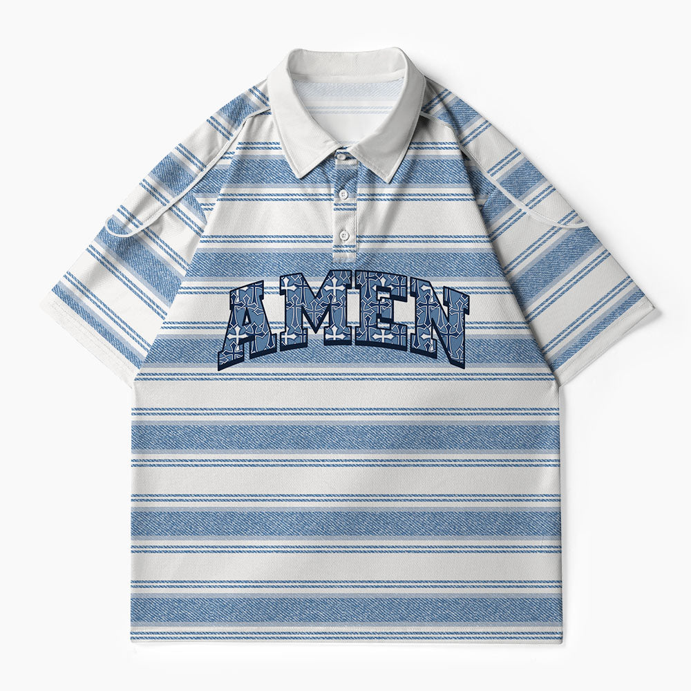 Amen Christian Buttoned Polo Jersey
