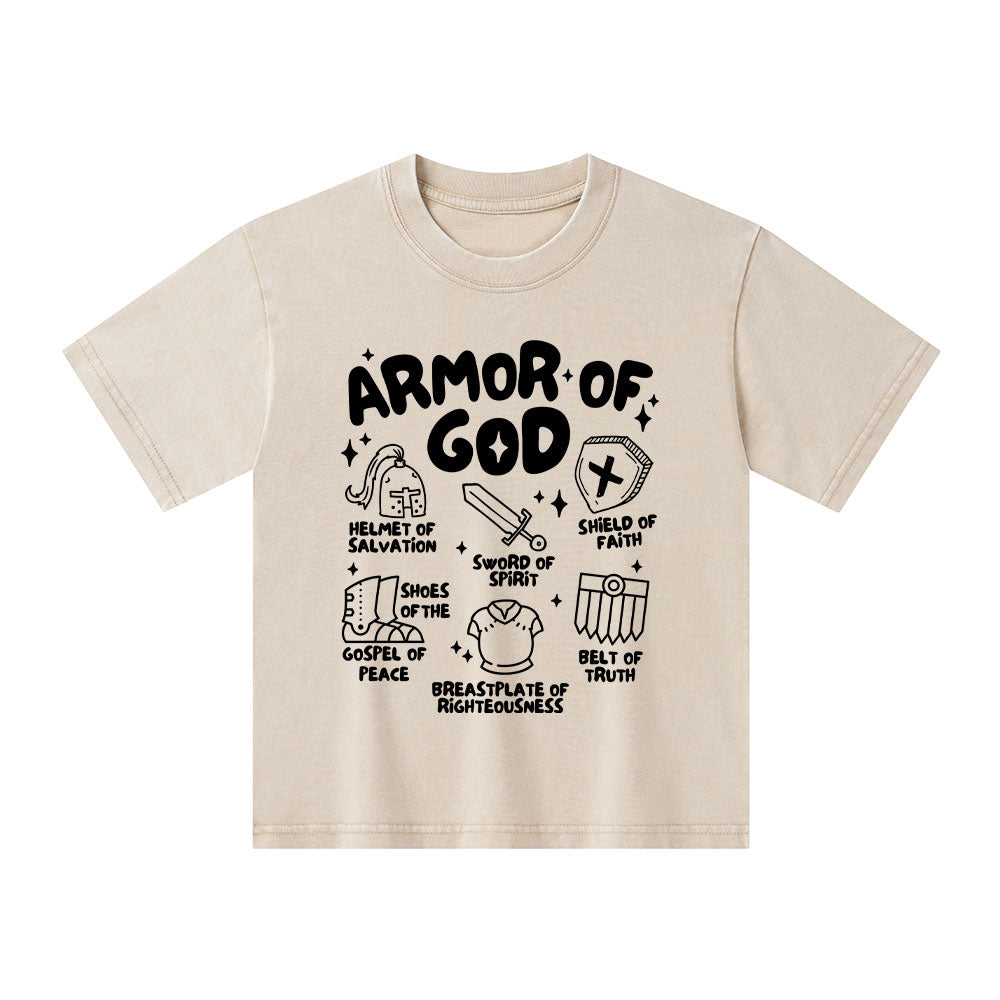 Armor Of God Christian Kid Washed T-Shirt
