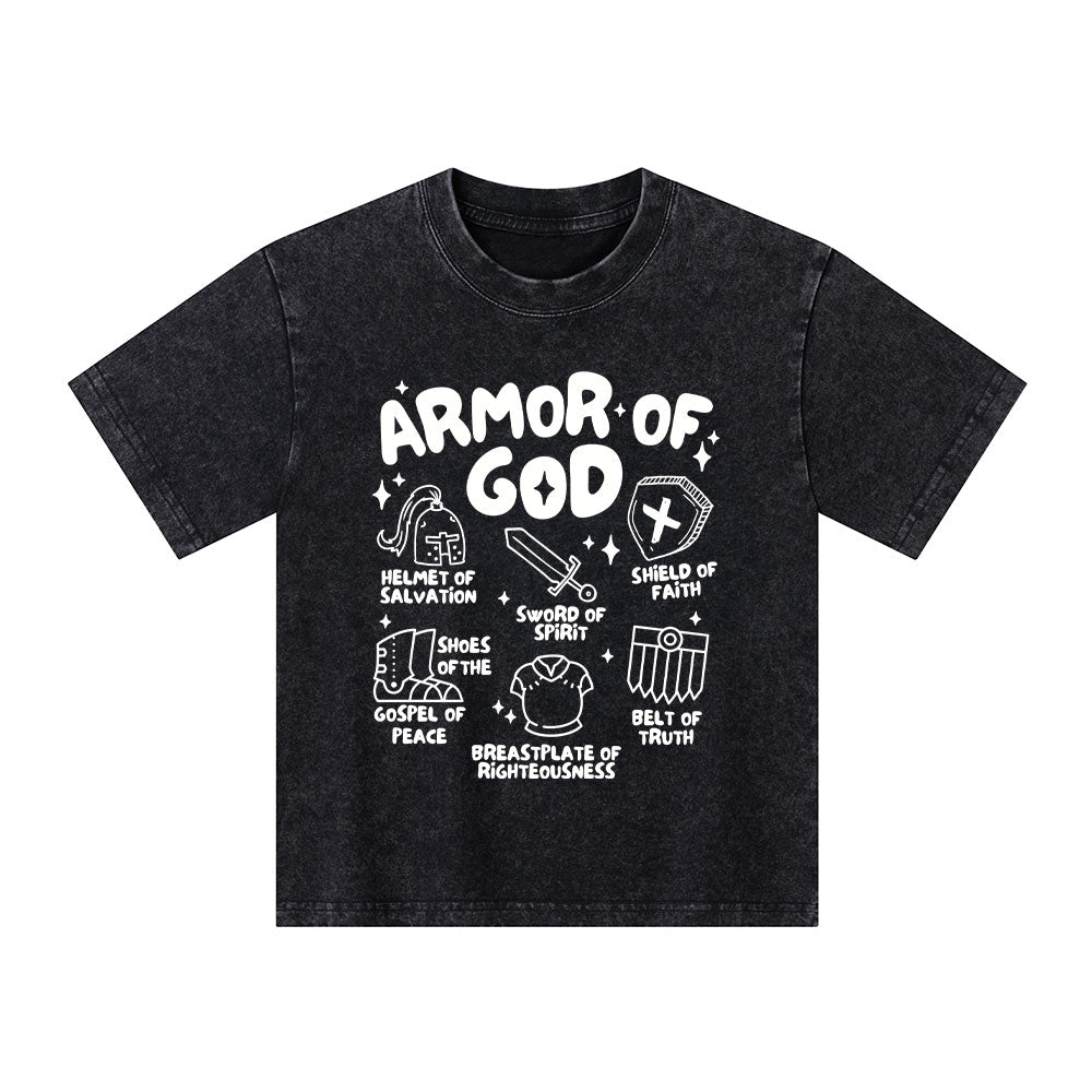 Armor Of God Christian Kid Washed T-Shirt