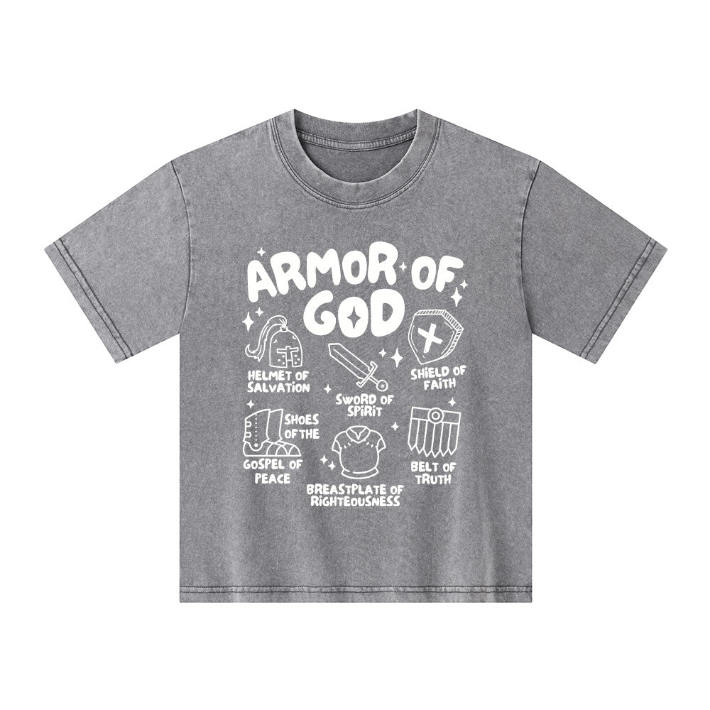 Armor Of God Christian Kid Washed T-Shirt