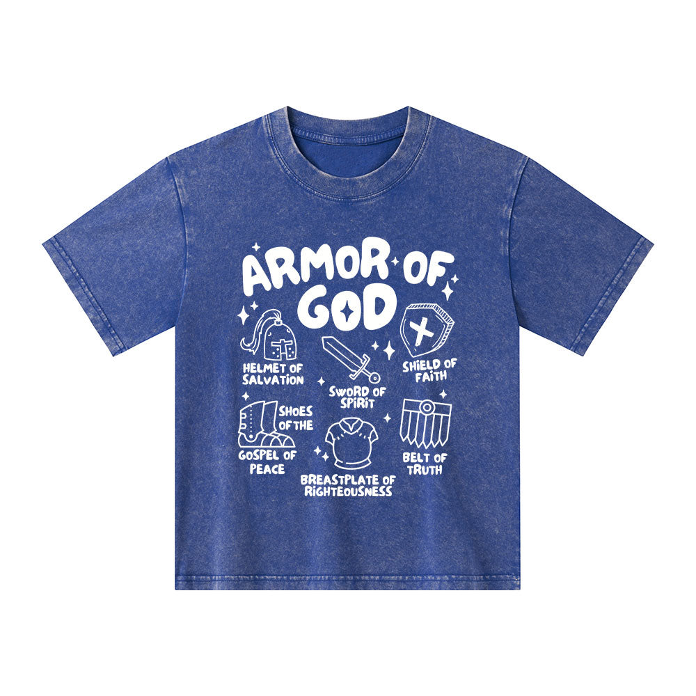 Armor Of God Christian Kid Washed T-Shirt