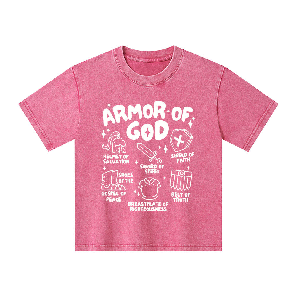 Armor Of God Christian Kid Washed T-Shirt