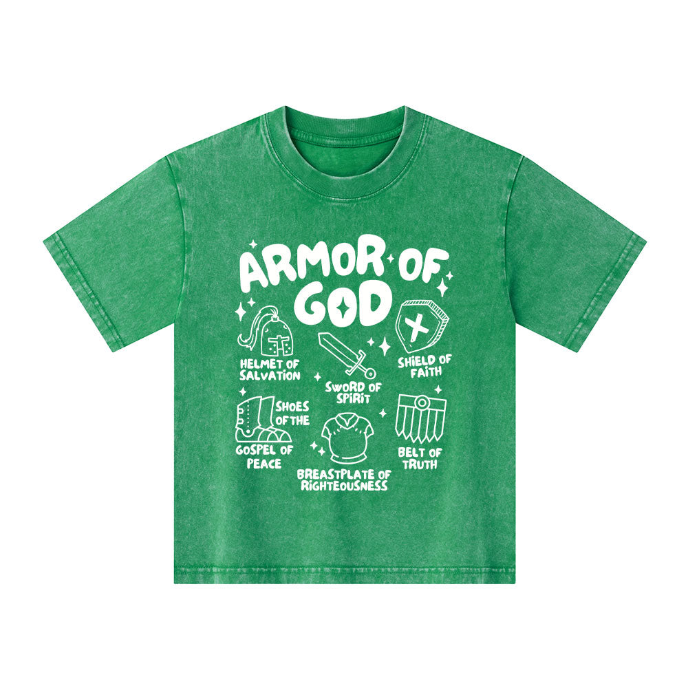 Armor Of God Christian Kid Washed T-Shirt