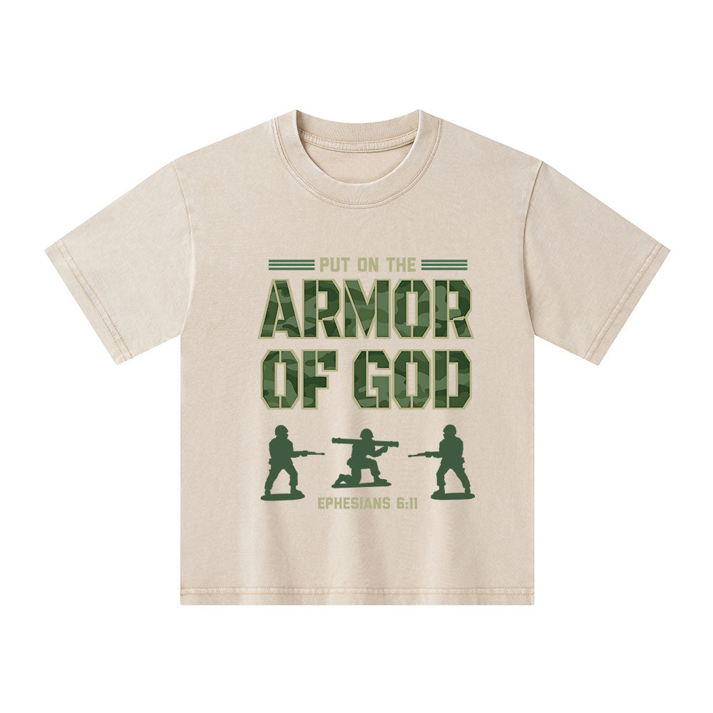 Armor Of God Christian Kid Washed T-Shirt