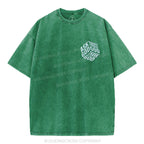 Ask God Trust God Christian Puff Printed Washed T-Shirt