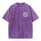 Ask God Trust God Christian Puff Printed Washed T-Shirt