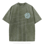 Ask God Trust God Christian Puff Printed Washed T-Shirt