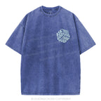 Ask God Trust God Christian Puff Printed Washed T-Shirt