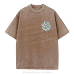 Ask God Trust God Christian Puff Printed Washed T-Shirt