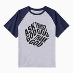 Ask God Trust God Christian Raglan Sleeve T-Shirt