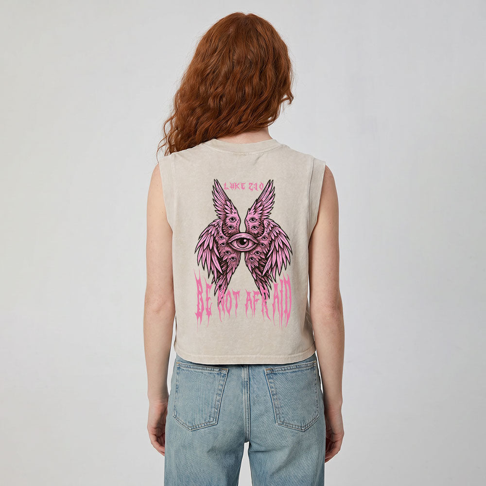 Be Not Afraid Seraphim Christian Women's Washed Tank Top
