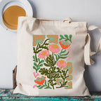 Be Still And Know Abstract Flower Christian Canvas Tote Bag
