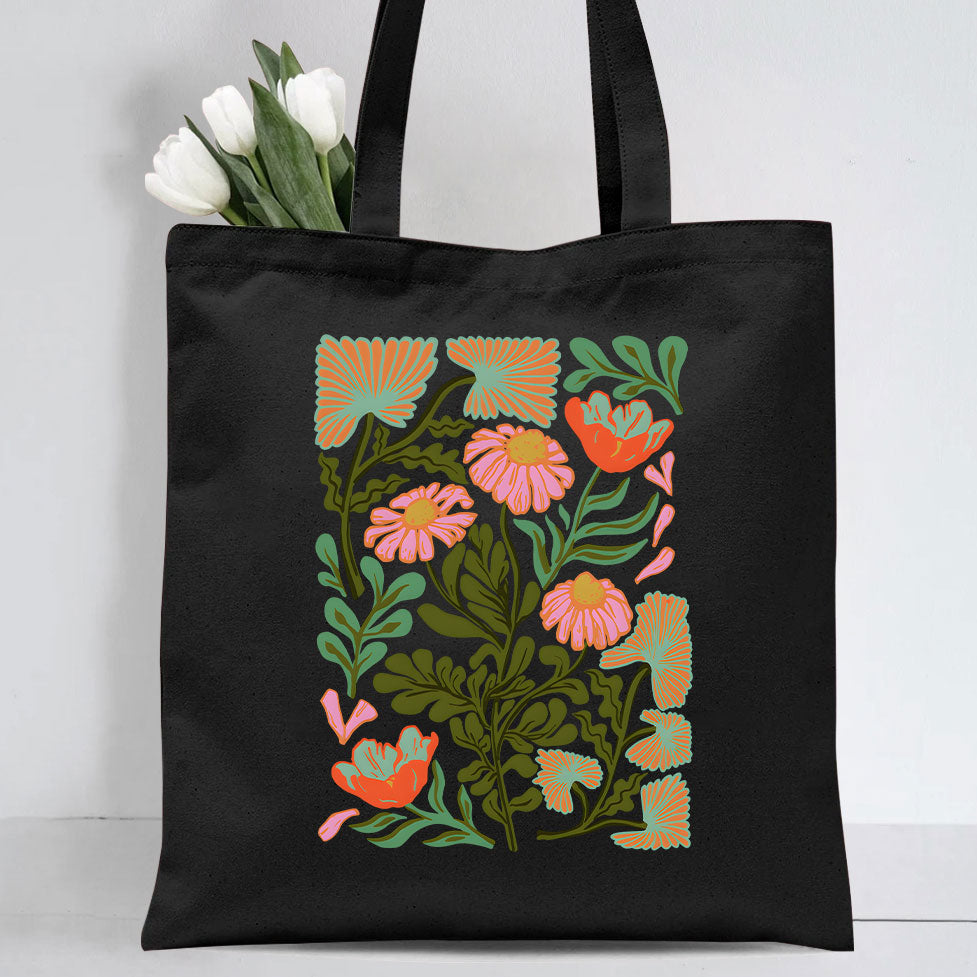 Be Still And Know Abstract Flower Christian Canvas Tote Bag