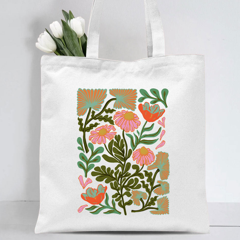 Be Still And Know Abstract Flower Christian Canvas Tote Bag