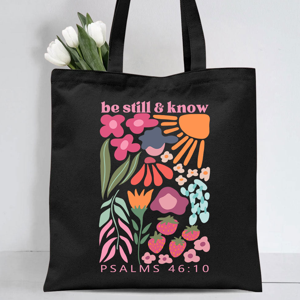 Be Still And Know Christian Canvas Tote Bag