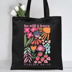 Be Still And Know Christian Canvas Tote Bag