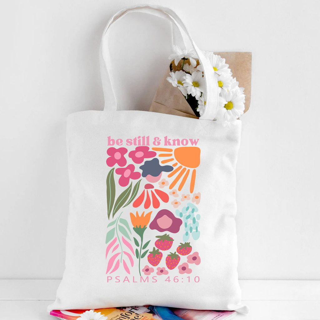 Be Still And Know Christian Canvas Tote Bag