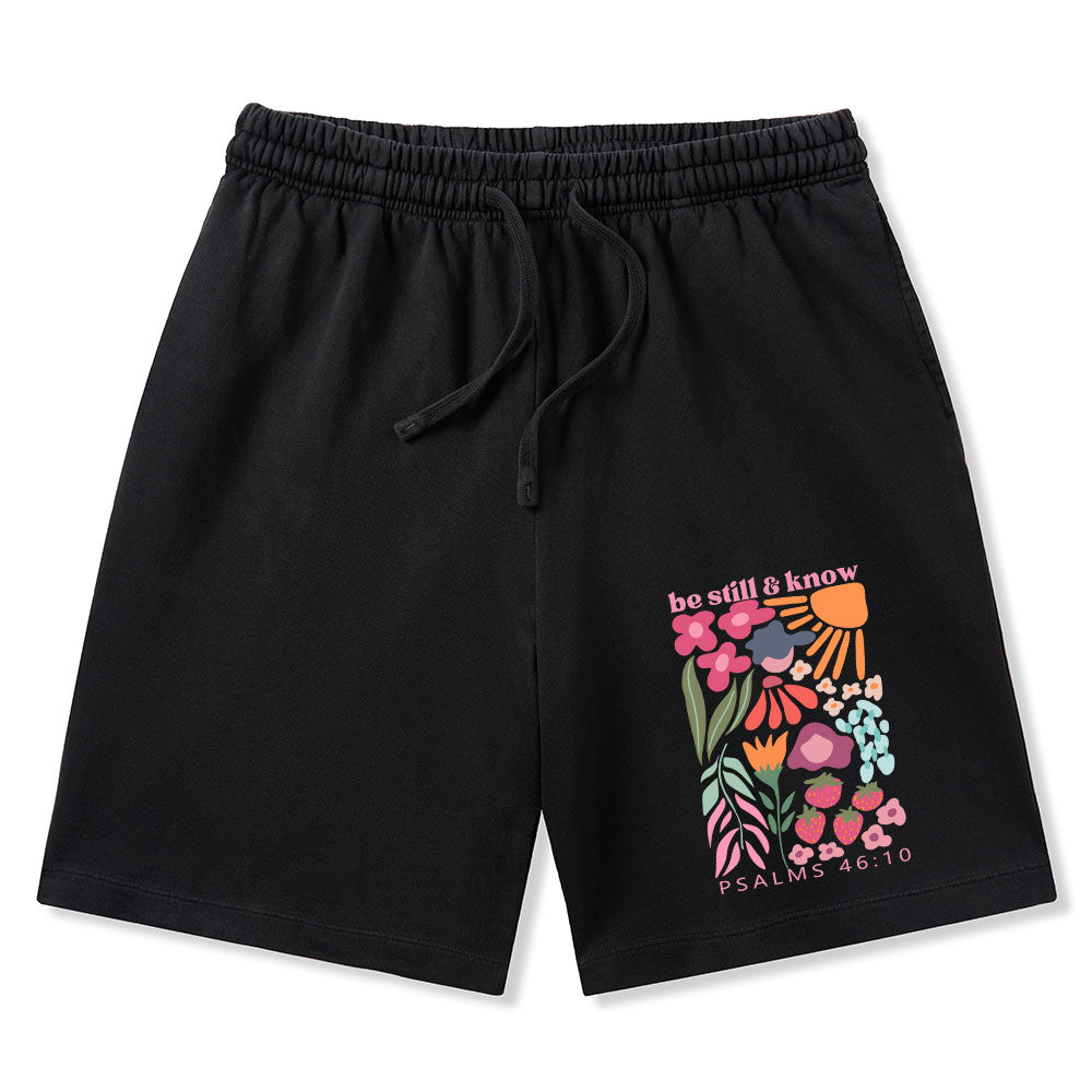 Be Still And Know Christian Washed Shorts