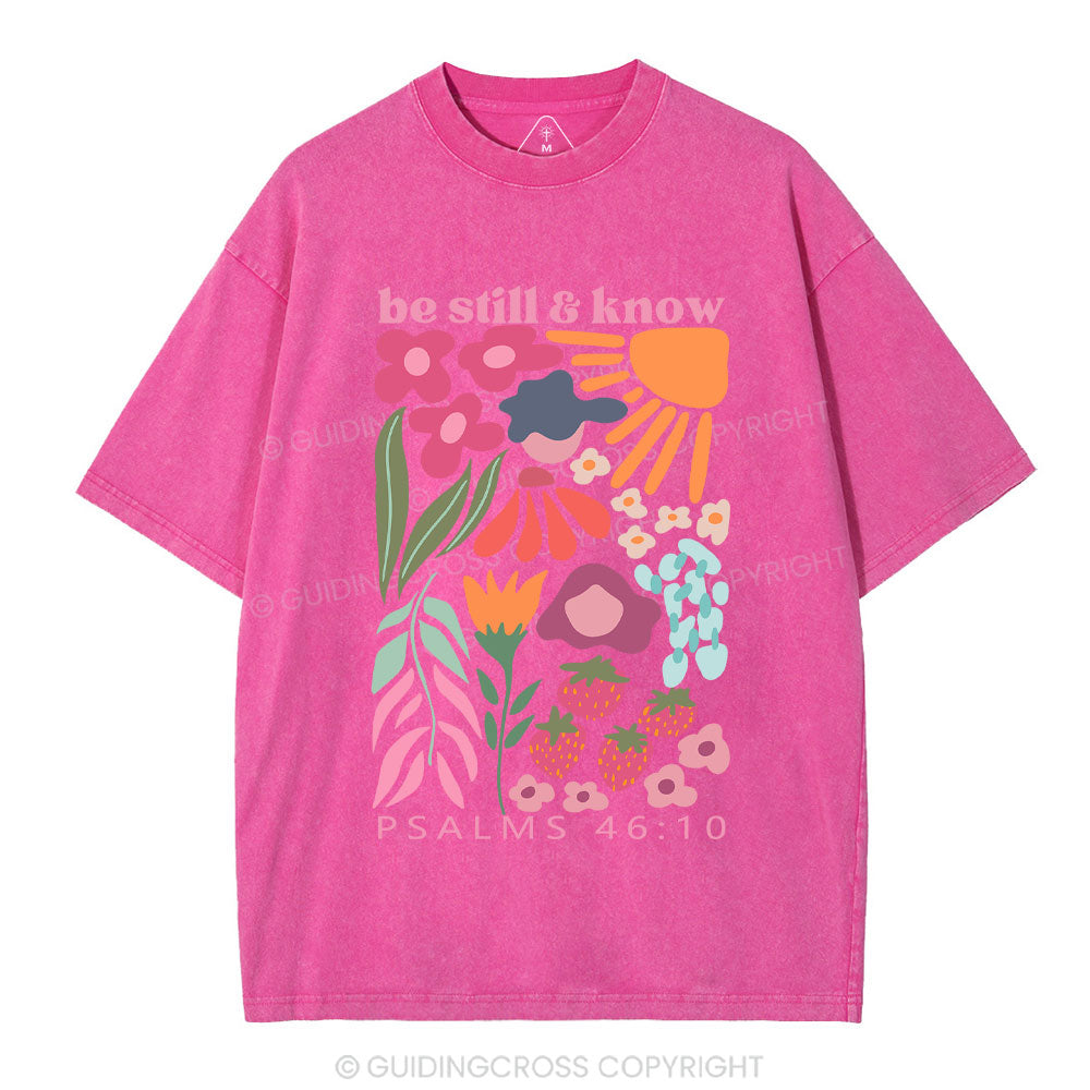 Be Still And Know Christian Washed T-Shirt