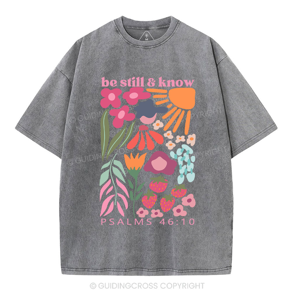 Be Still And Know Christian Washed T-Shirt