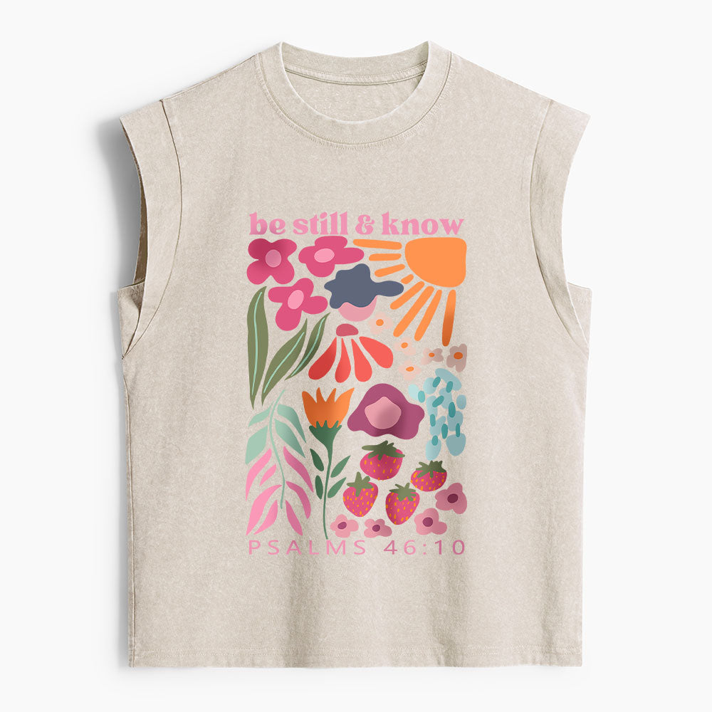 Be Still And Know Christian Women's Washed Tank Top