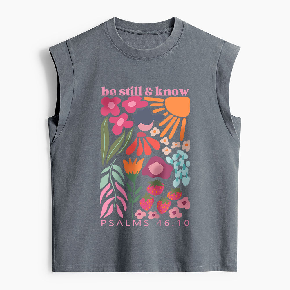 Be Still And Know Christian Women's Washed Tank Top
