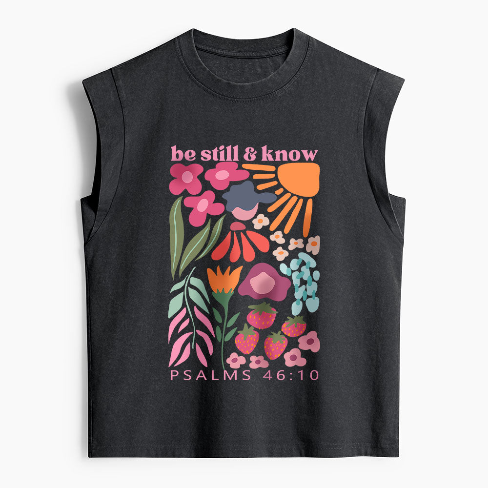 Be Still And Know Christian Women's Washed Tank Top