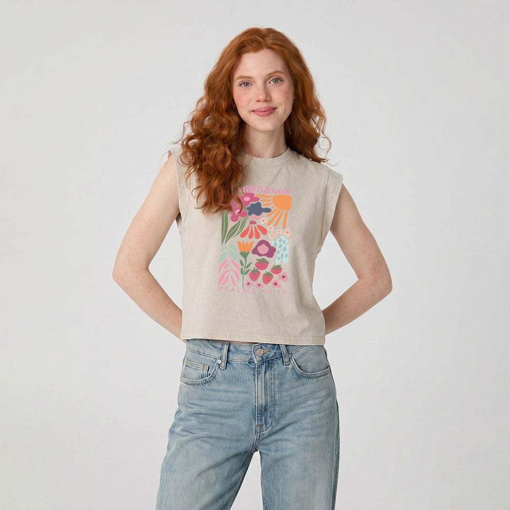 Be Still And Know Christian Women's Washed Tank Top