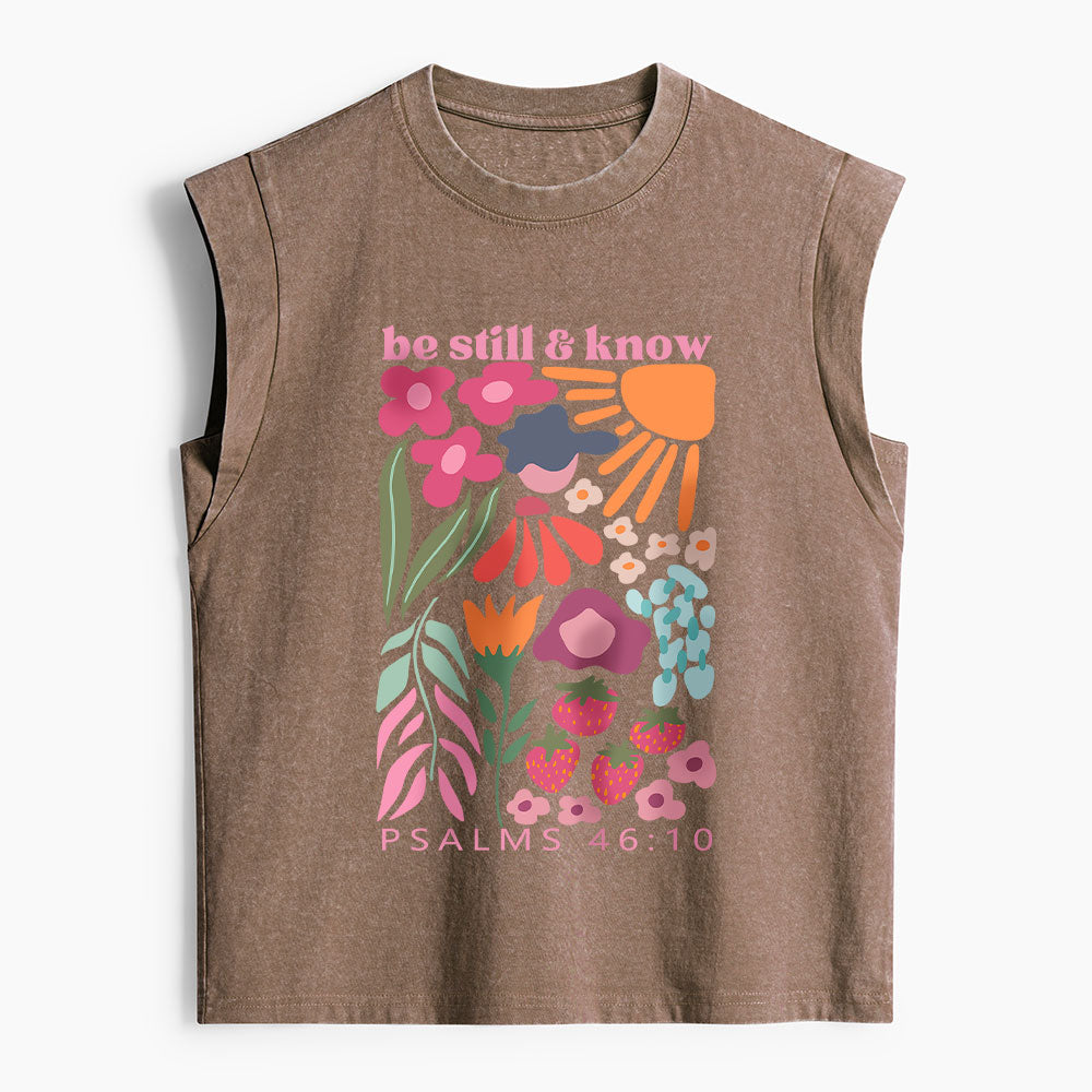 Be Still And Know Christian Women's Washed Tank Top