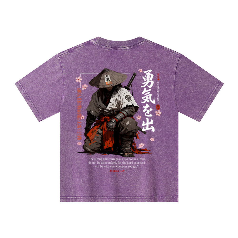 Be Strong And Courageous Christian Washed T-Shirt