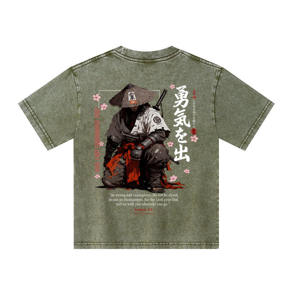 Be Strong And Courageous Christian Washed T-Shirt