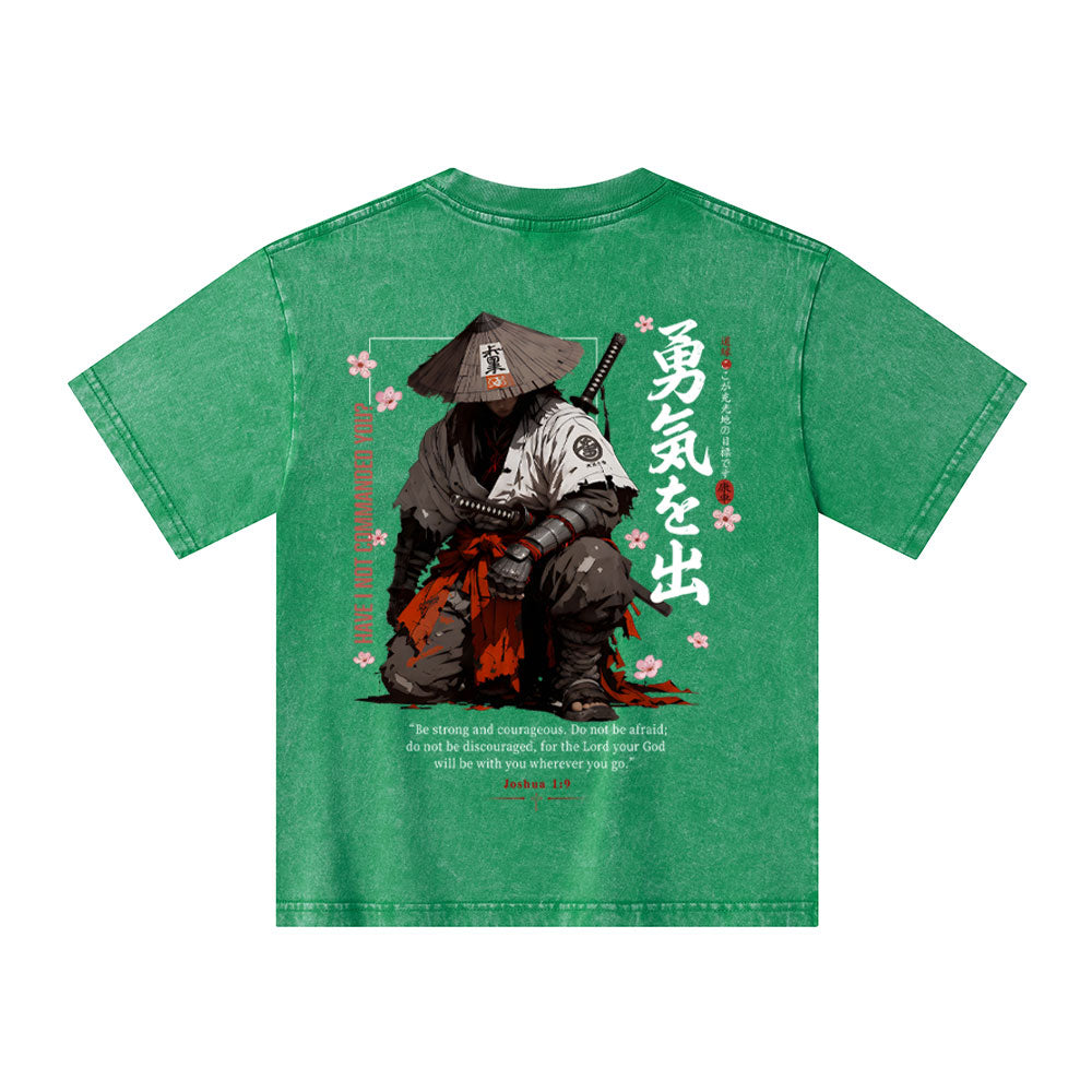 Be Strong And Courageous Christian Washed T-Shirt