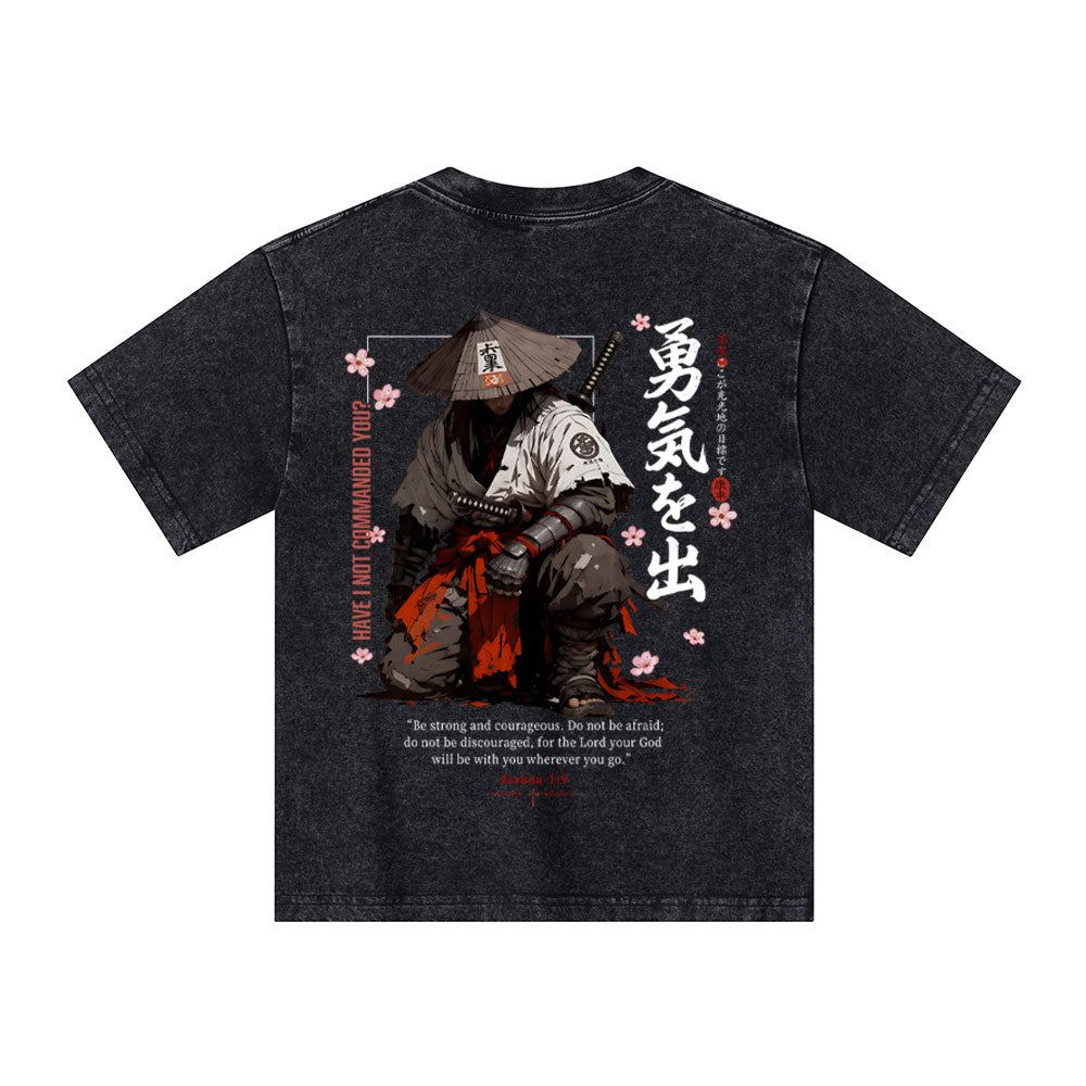 Be Strong And Courageous Christian Washed T-Shirt