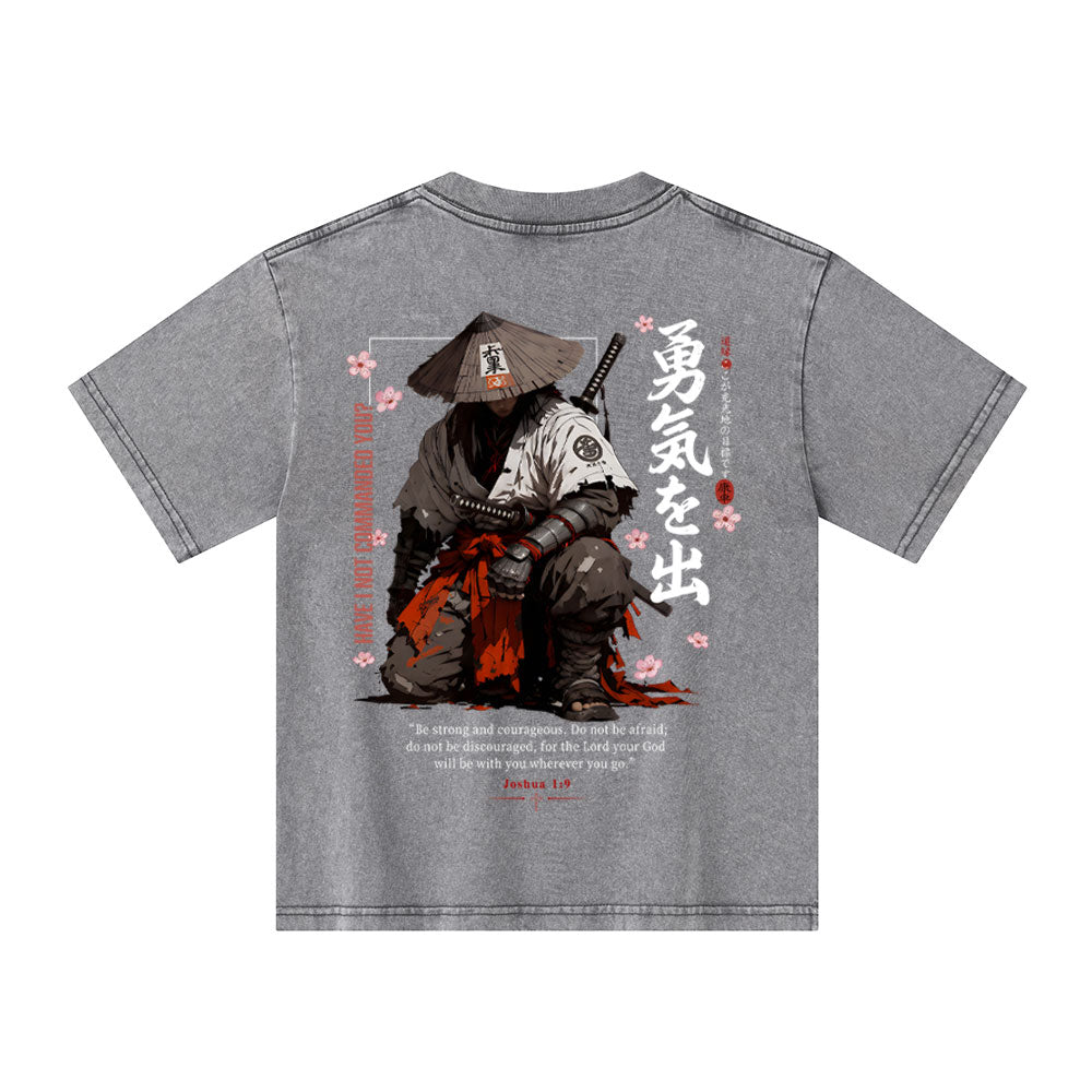 Be Strong And Courageous Christian Washed T-Shirt