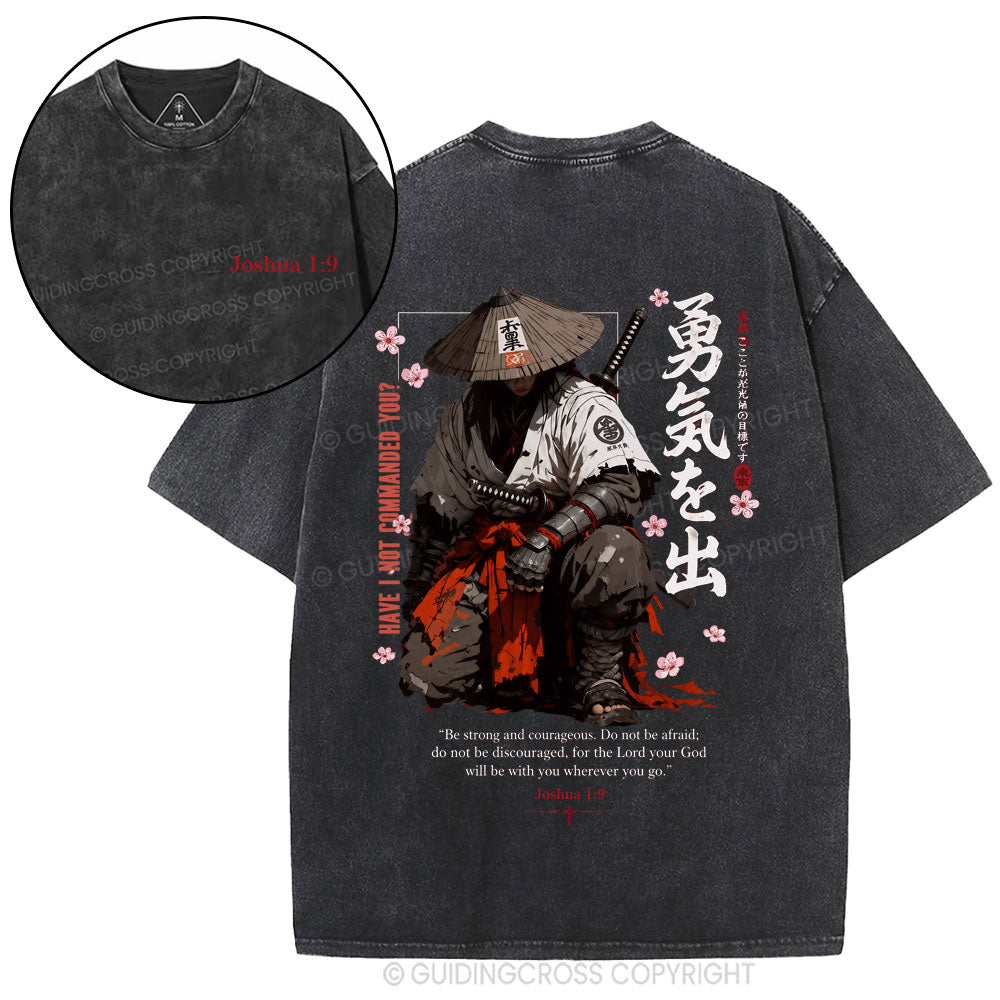 Be Strong And Courageous Christian Washed T-Shirt
