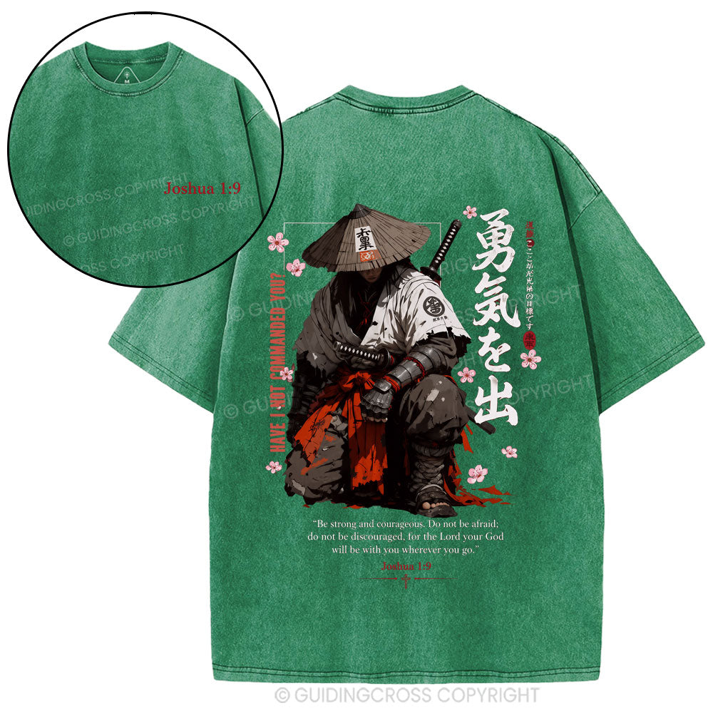 Be Strong And Courageous Christian Washed T-Shirt