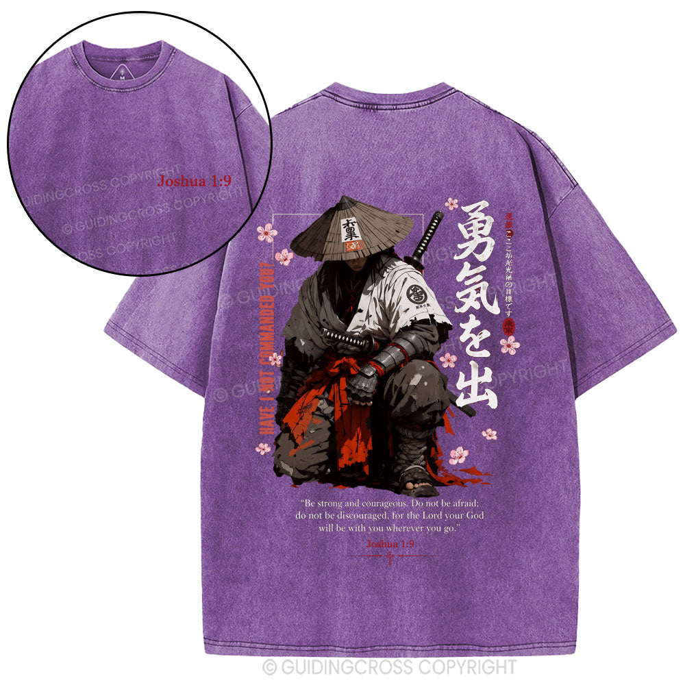 Be Strong And Courageous Christian Washed T-Shirt