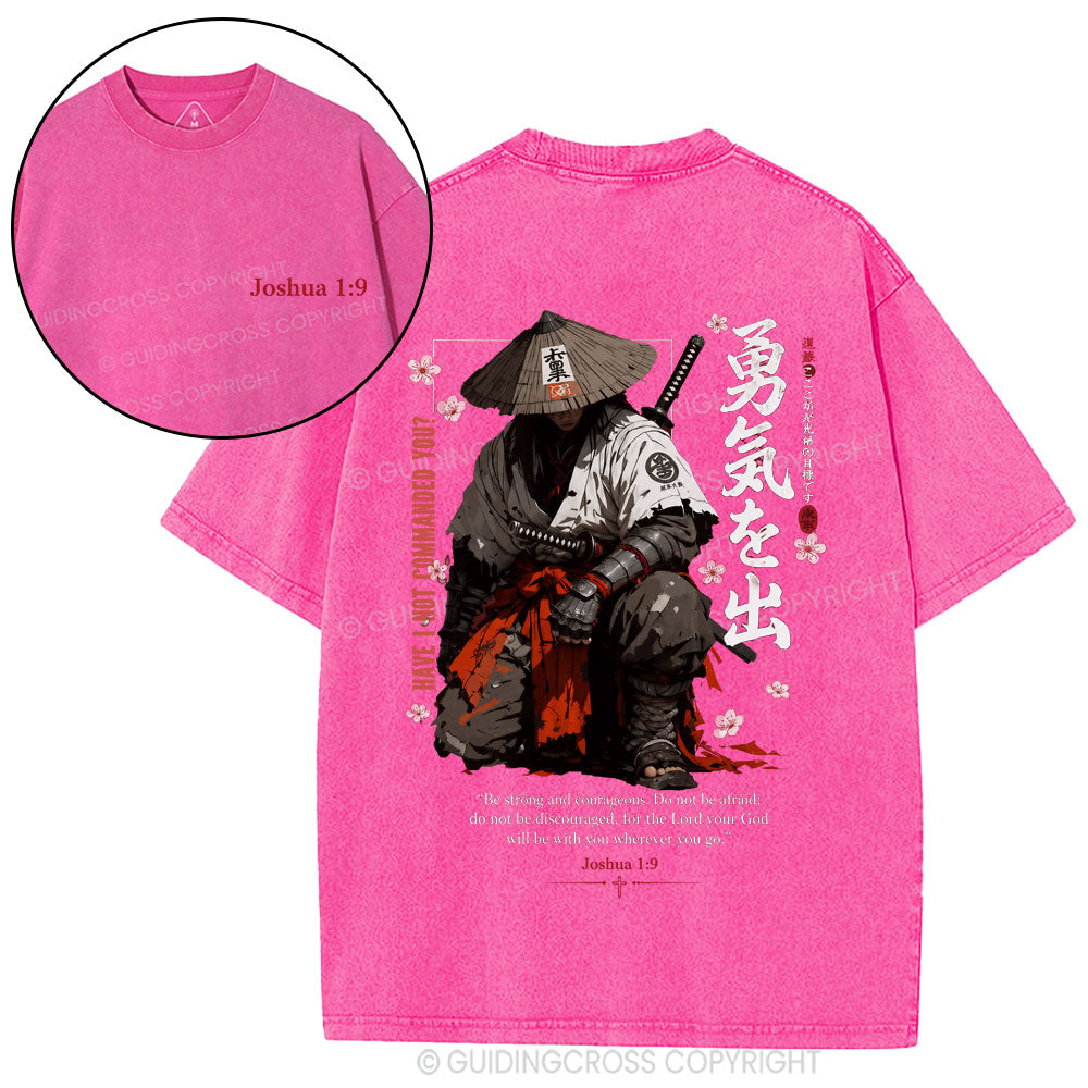 Be Strong And Courageous Christian Washed T-Shirt