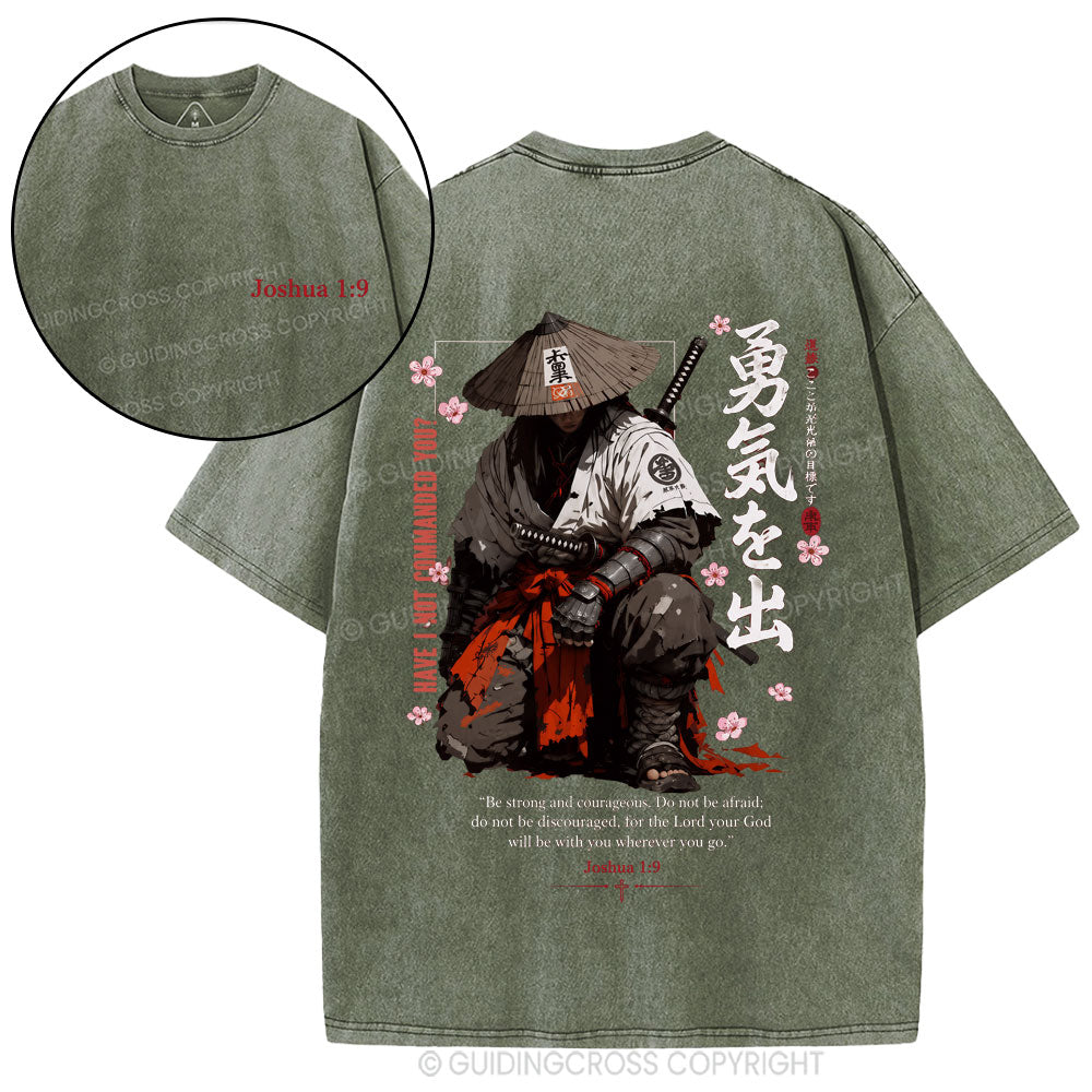Be Strong And Courageous Christian Washed T-Shirt