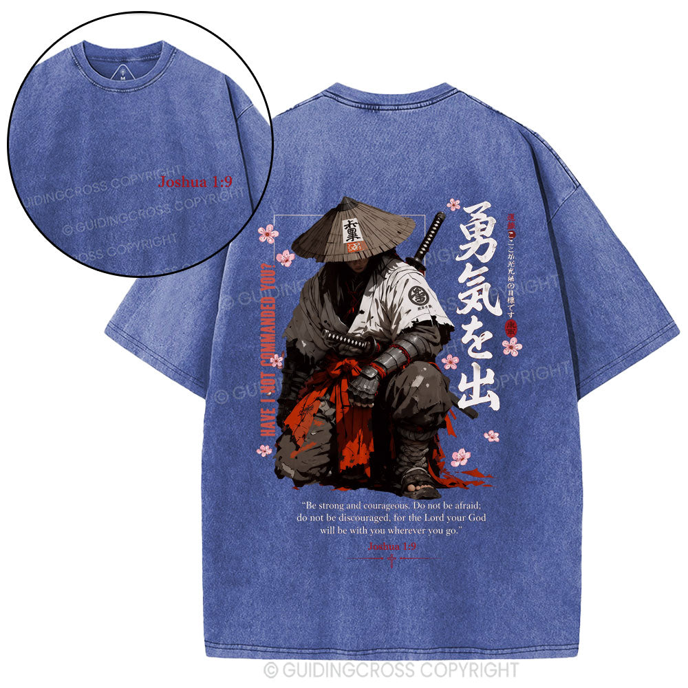 Be Strong And Courageous Christian Washed T-Shirt
