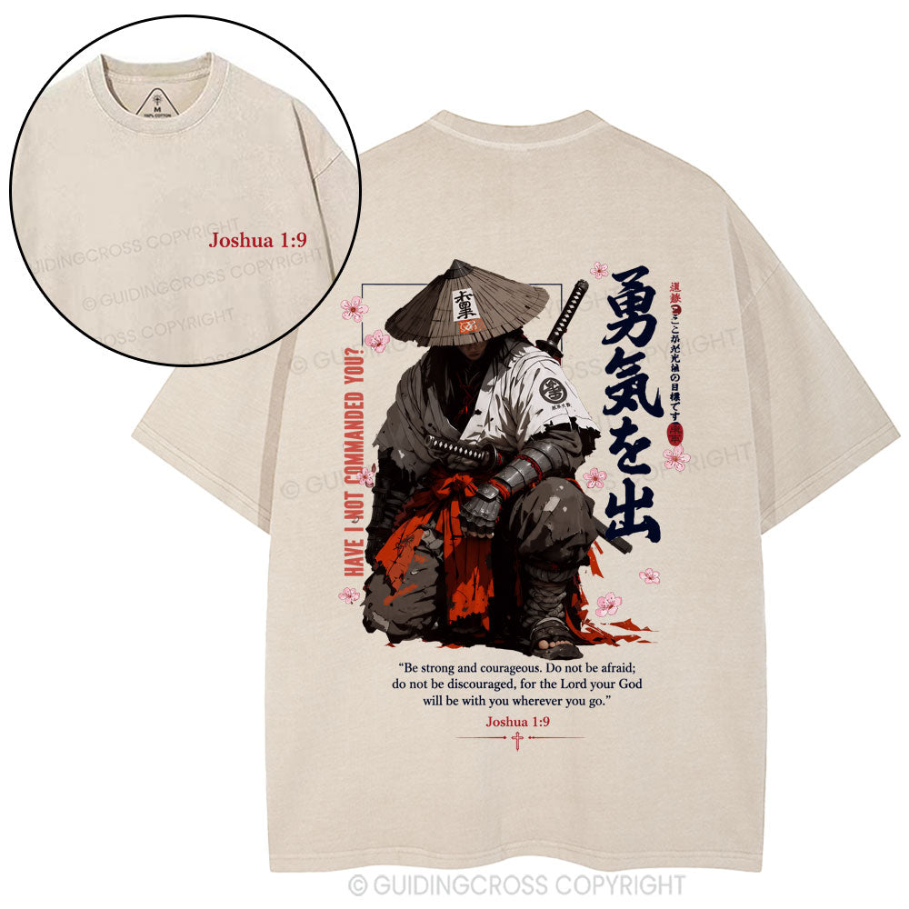Be Strong And Courageous Christian Washed T-Shirt