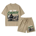 Be The Church When Service Is Over Christian Washed T-Shirt & Shorts