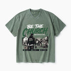 Be The Church When Service Is Over Christian Washed V-Neck T-Shirt
