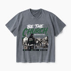 Be The Church When Service Is Over Christian Washed V-Neck T-Shirt