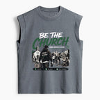 Be The Church When Service Is Over Christian Women's Washed Tank Top