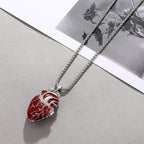 Beating Heart Opens The Red Heart Neaklace