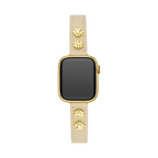 14k Gold / Platinum Plated Daisy Leather Watch Band for Apple Watch