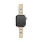 14k Gold / Platinum Plated Daisy Leather Watch Band for Apple Watch